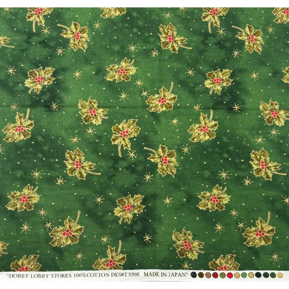 Vintage Hobby Lobby Holly Christmas Cotton Fabric 32